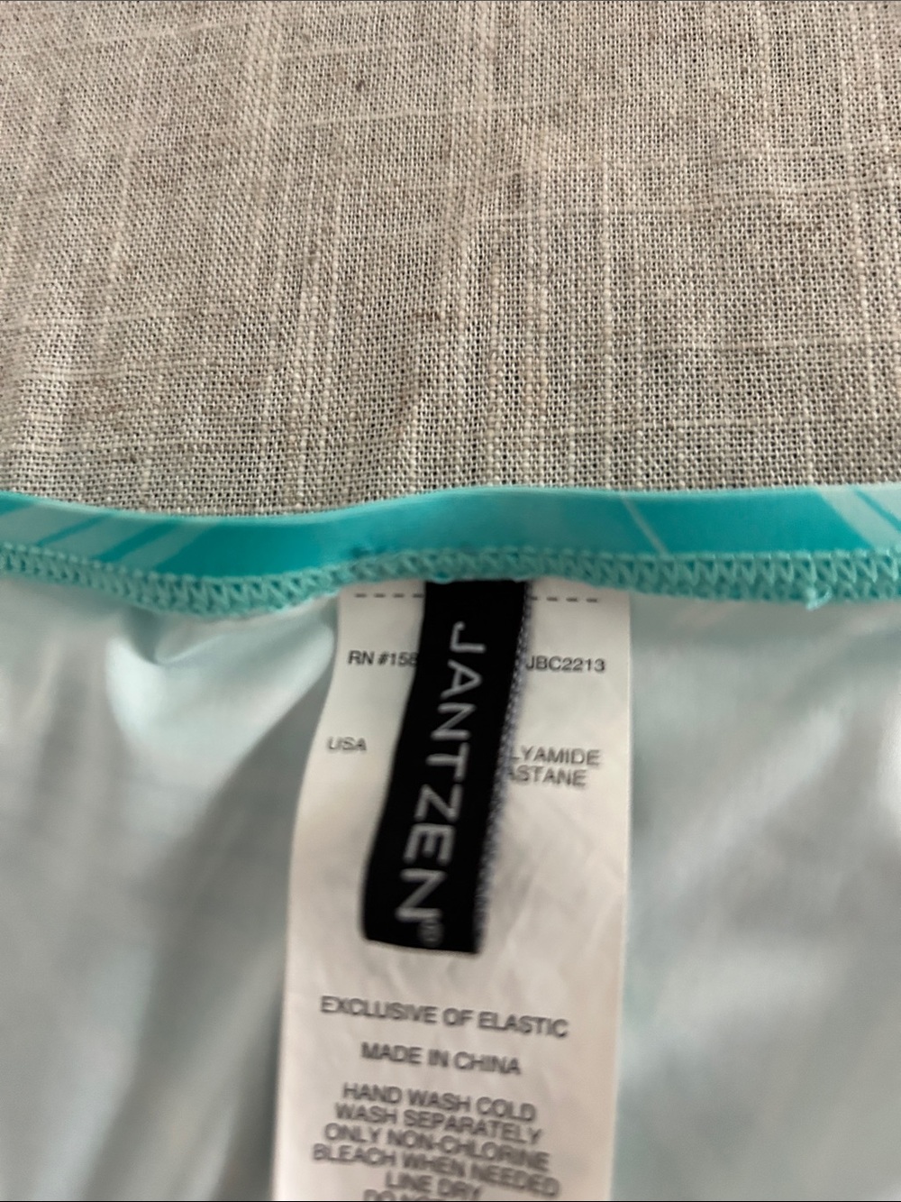 Jantzen Turquoise & White Tropical Leaf One-Piece Swimsuit - Picture 3 of 5